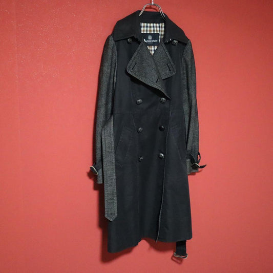 Aquascutum Black Club Check Panel Design Belted Size 8