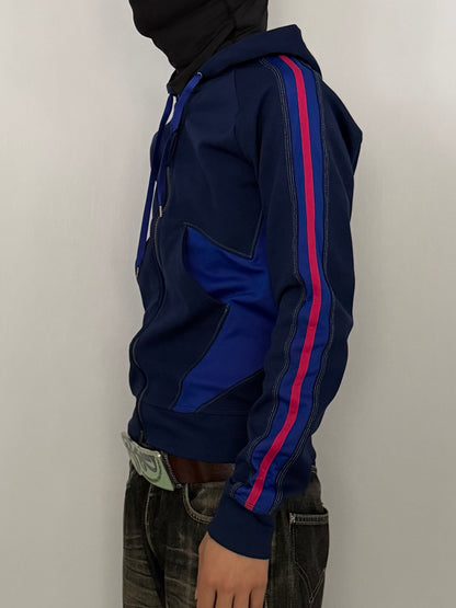 Marithe + Francois Girbaud blue star track jacket Size S
