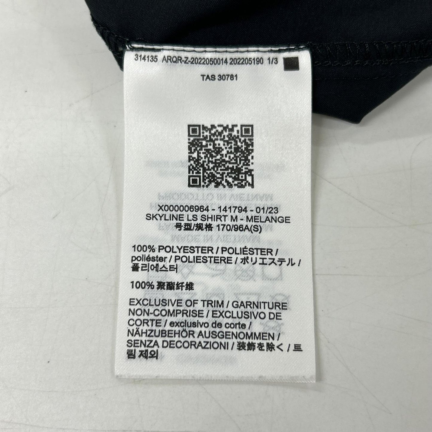 ARC'TERYX Skyline Long Sleeve Polyester Long Shirt Black Size S