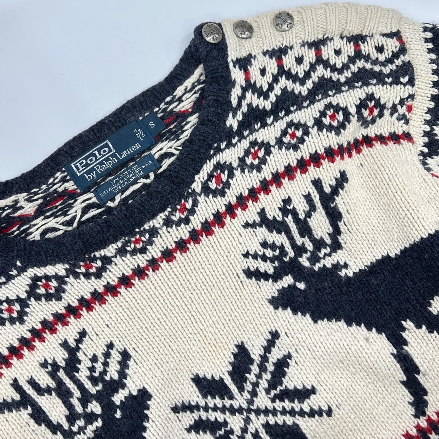 POLO RALPH LAUREN Cashmere Nordic Knit Ivory Size S