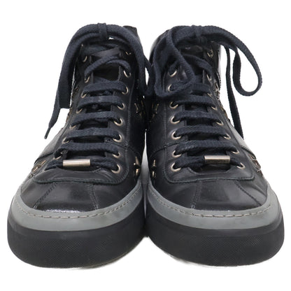 JIMMY CHOO Star Studded Leather Sneakers Black Size EU 40