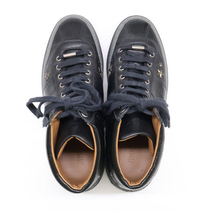 JIMMY CHOO Star Studded Leather Sneakers Black Size EU 40