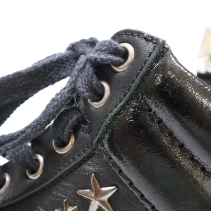 JIMMY CHOO Star Studded Leather Sneakers Black Size EU 40