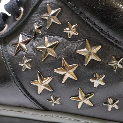 JIMMY CHOO Star Studded Leather Sneakers Black Size EU 40