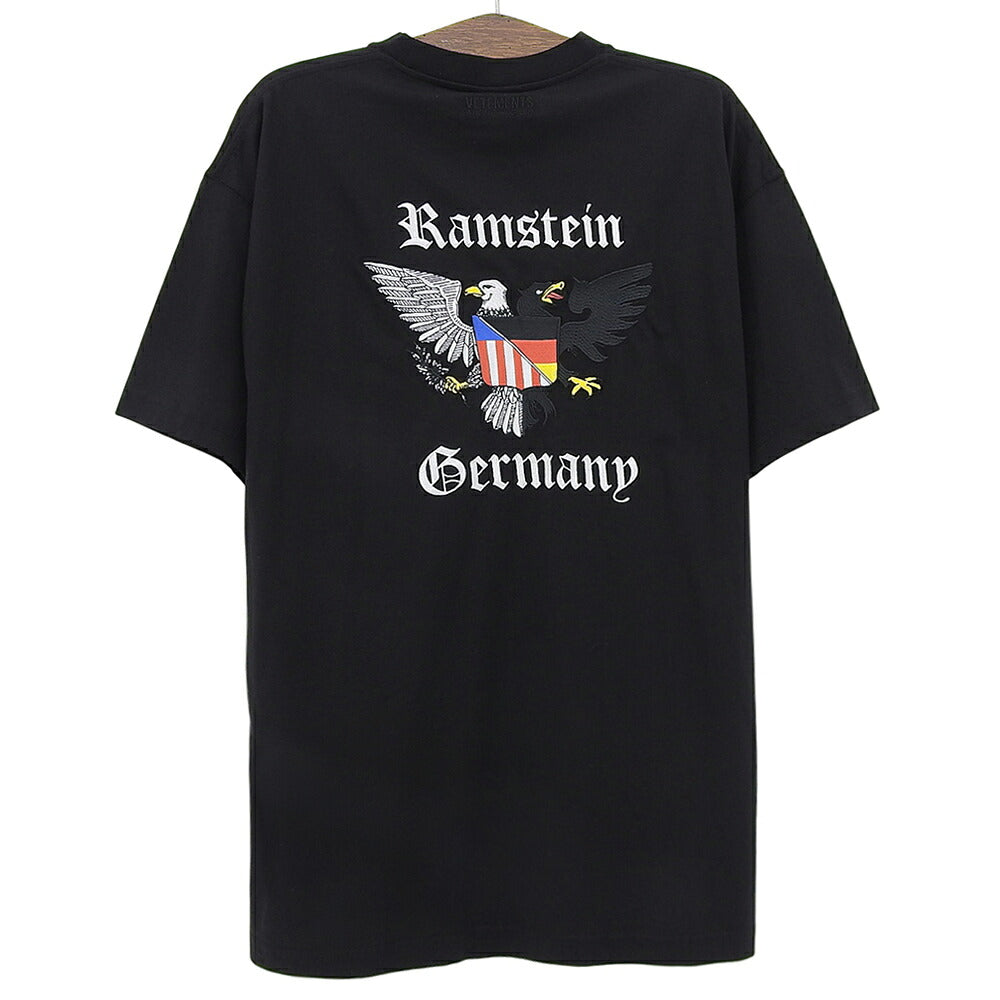 VETEMENTS 20AW Logo Embroidered T-Shirt Black Size L