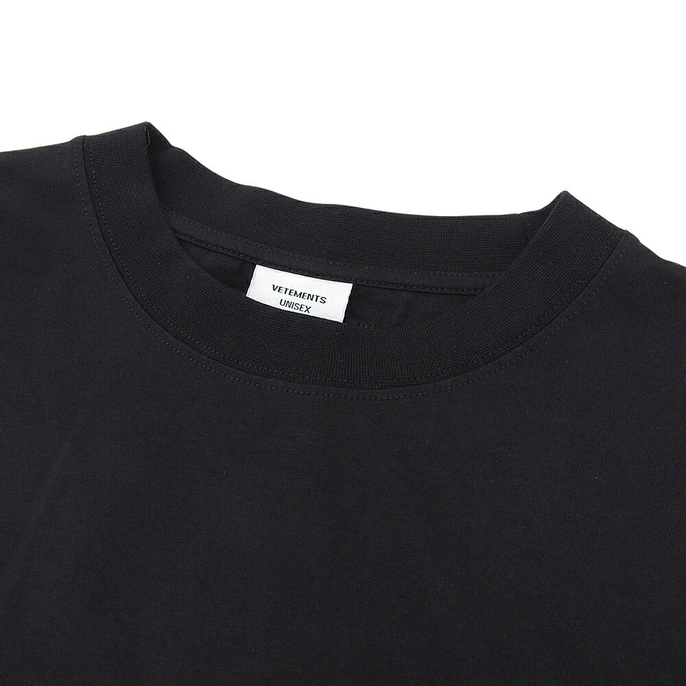 VETEMENTS 20AW Logo Embroidered T-Shirt Black Size L