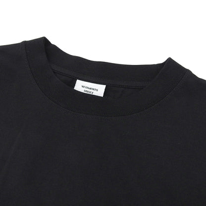VETEMENTS 20AW Logo Embroidered T-Shirt Black Size L