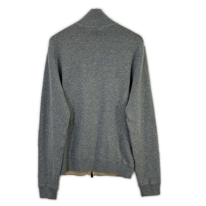 HUGOBOSS Cotton Zip-Up Cardigan Gray Size S