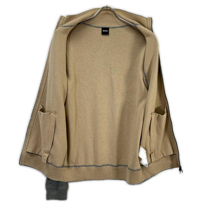 HUGOBOSS Cotton Zip-Up Cardigan Gray Size S