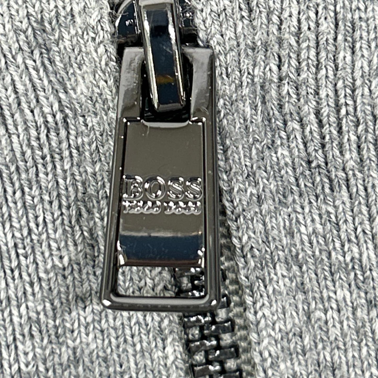 HUGOBOSS Cotton Zip-Up Cardigan Gray Size S