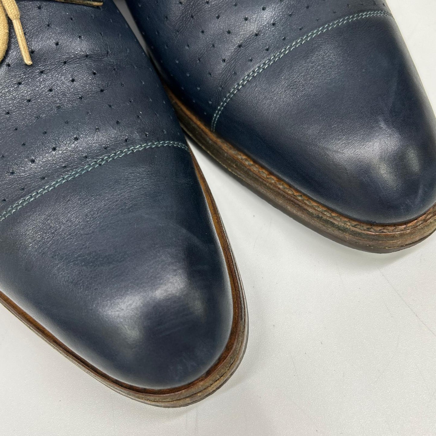 JOHNLOBB EVERDON Straight Tip Sneakers Navy Size 7
