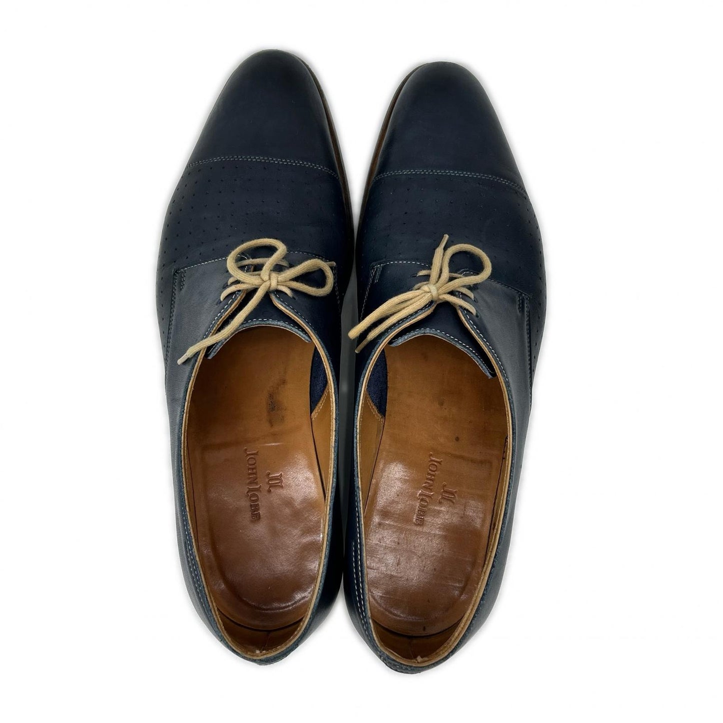 JOHNLOBB EVERDON Straight Tip Sneakers Navy Size 7