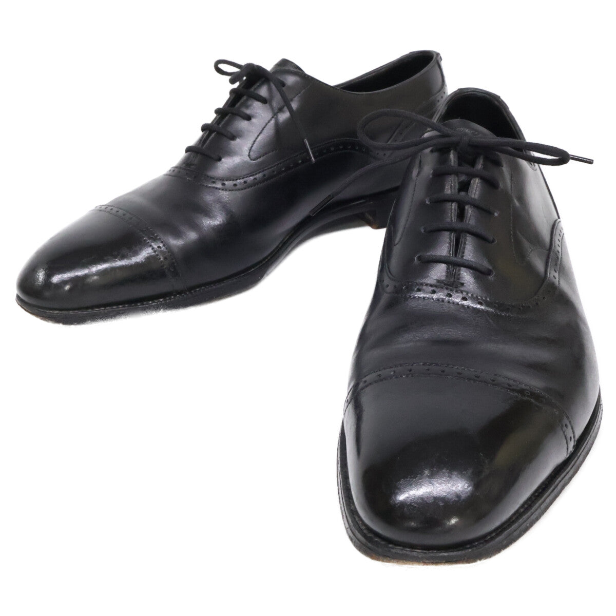 EDWARDGREEN Berkeley Punched Cap Toe Shoes Black Size 8 1/2