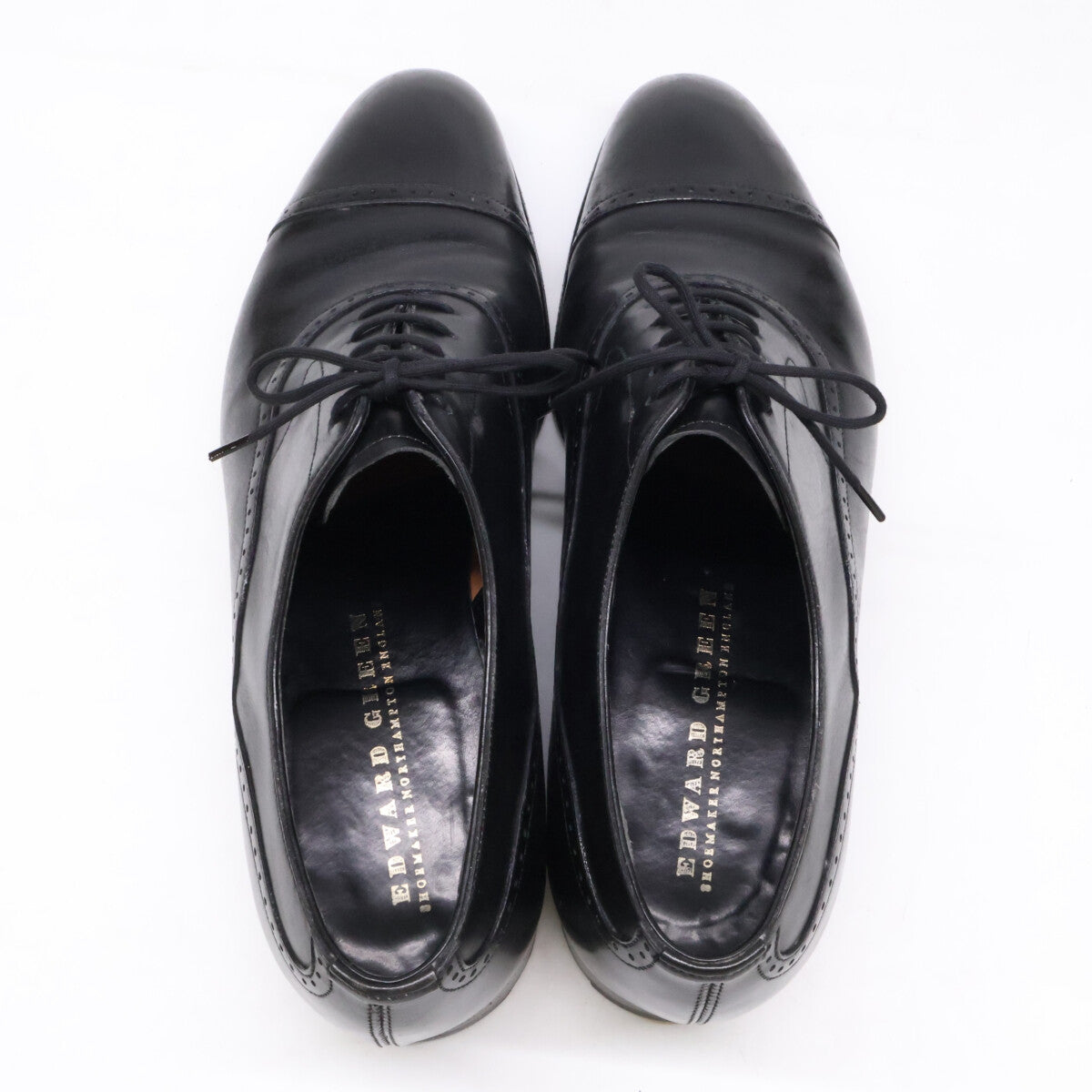EDWARDGREEN Berkeley Punched Cap Toe Shoes Black Size 8 1/2
