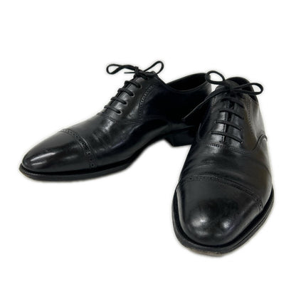JOHNLOBB Philip II Leather Cap-toe Shoes Black Sneakers Size 7