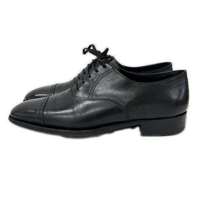 JOHNLOBB Philip II Leather Cap-toe Shoes Black Sneakers Size 7