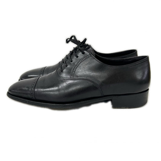 JOHNLOBB Philip II Leather Cap-toe Shoes Black Sneakers Size 7