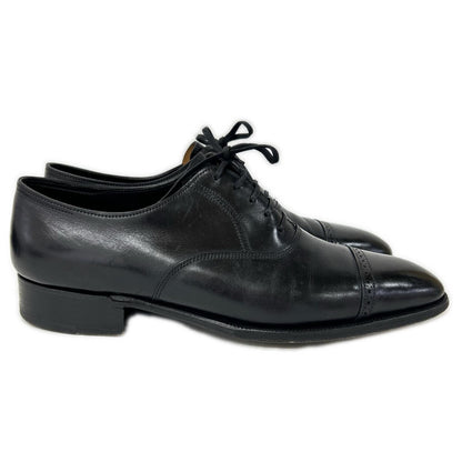 JOHNLOBB Philip II Leather Cap-toe Shoes Black Sneakers Size 7