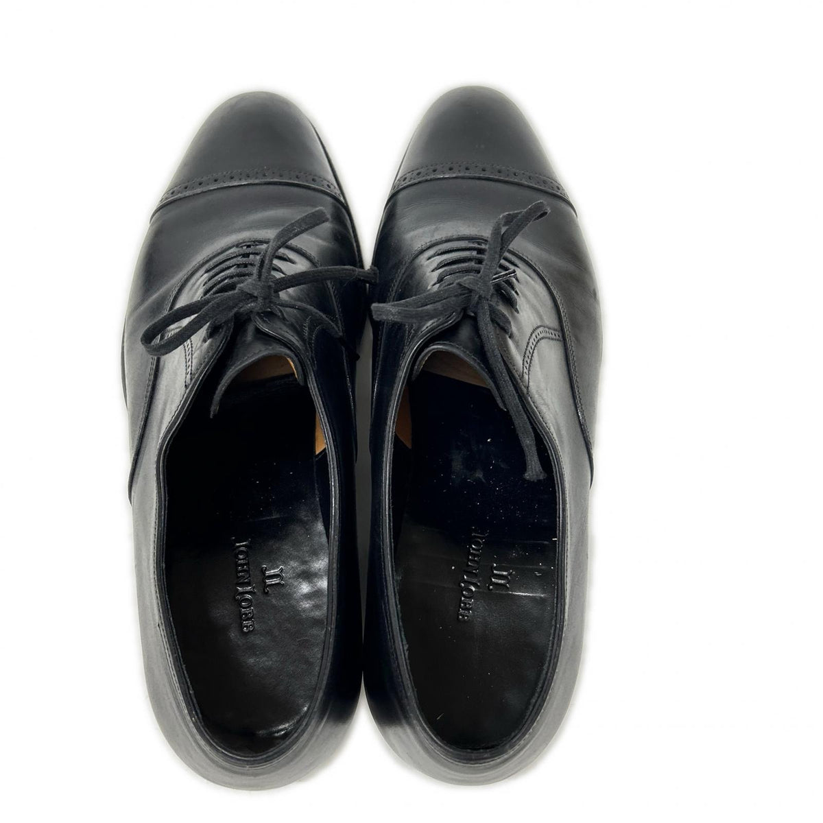 JOHNLOBB Philip II Leather Cap-toe Shoes Black Sneakers Size 7