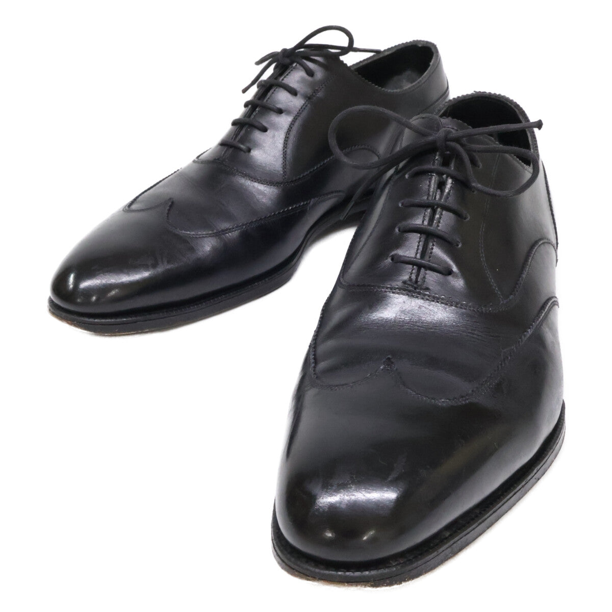 EDWARDGREEN Beaulieu Wingtip Leather Shoes Black Size 8 1/2