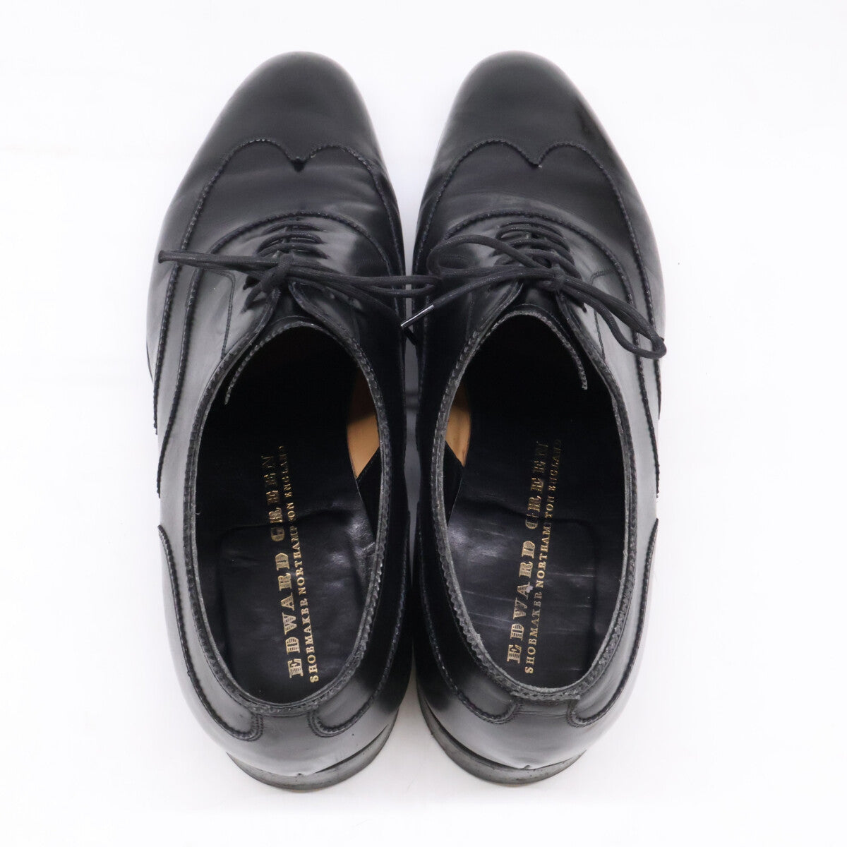 EDWARDGREEN Beaulieu Wingtip Leather Shoes Black Size 8 1/2
