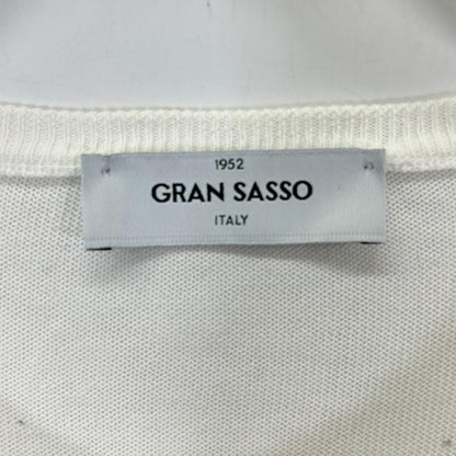 GRAN SASSO 12G Soft Cotton Crewneck Knit White Size 54