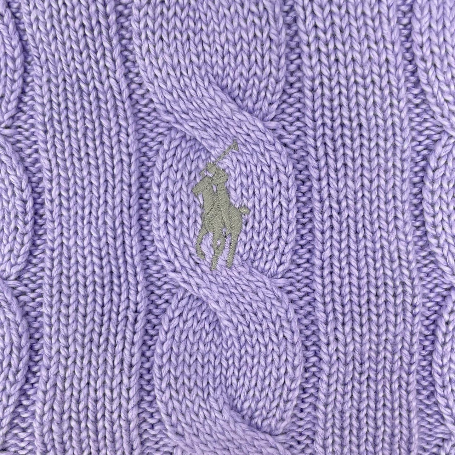 POLObyRalphLauren Cotton Cable Knit Sweater Purple Polo Size XL