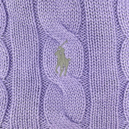 POLObyRalphLauren Cotton Cable Knit Sweater Purple Polo Size XL
