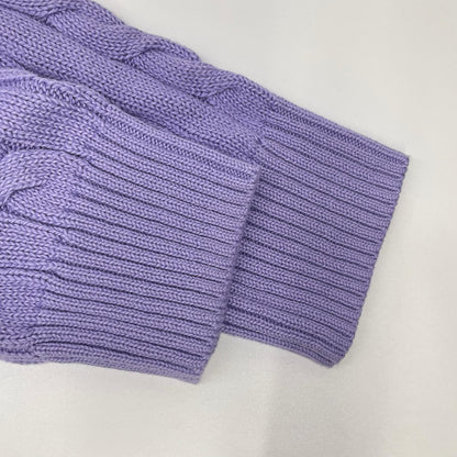 POLObyRalphLauren Cotton Cable Knit Sweater Purple Polo Size XL
