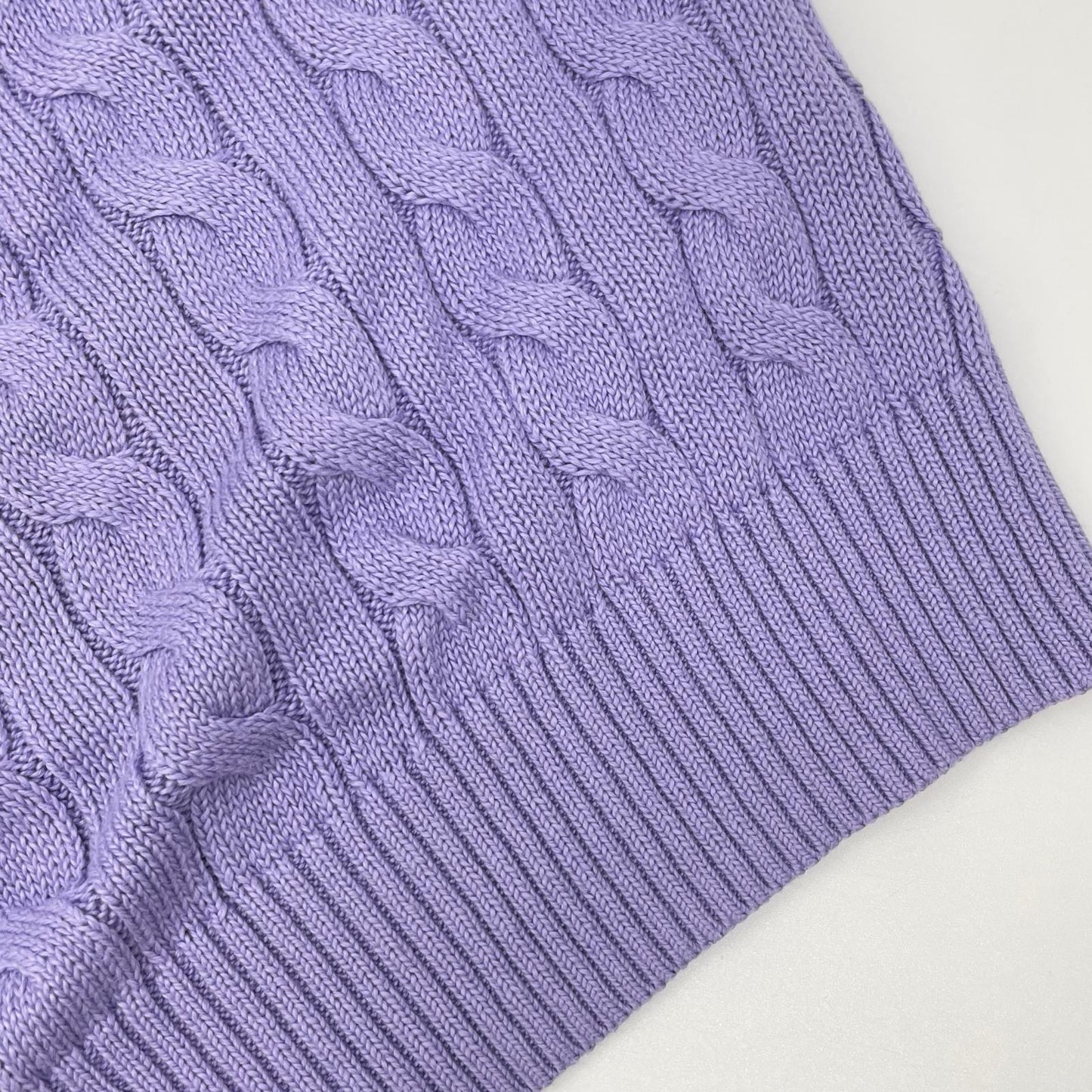 POLObyRalphLauren Cotton Cable Knit Sweater Purple Polo Size XL