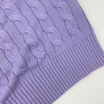 POLObyRalphLauren Cotton Cable Knit Sweater Purple Polo Size XL