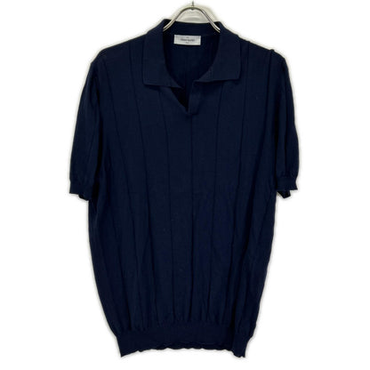 GRAN SASSO Navy Cotton Skipper S/S Knit Size 54