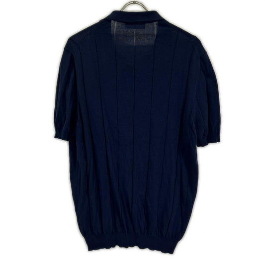 GRAN SASSO Navy Cotton Skipper S/S Knit Size 54