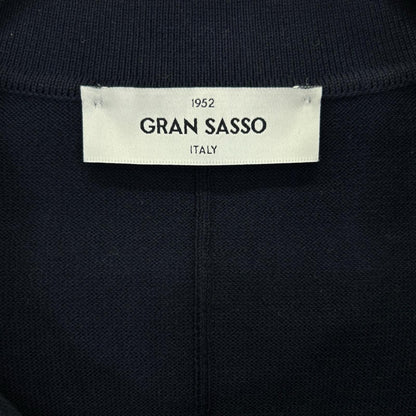 GRAN SASSO Navy Cotton Skipper S/S Knit Size 54