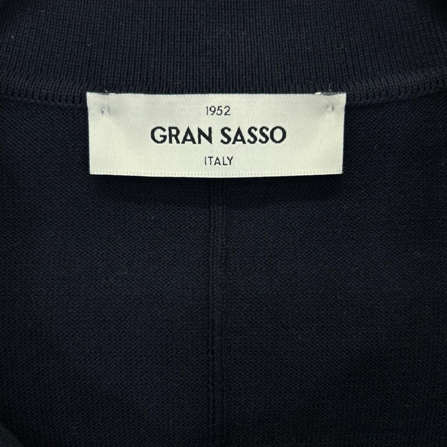 GRAN SASSO Navy Cotton Skipper S/S Knit Size 54