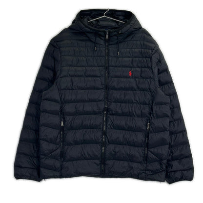 POLObyRalphLauren Black Nylon Padded Packable Jacket Size XL