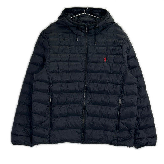 POLObyRalphLauren Black Nylon Padded Packable Jacket Size XL