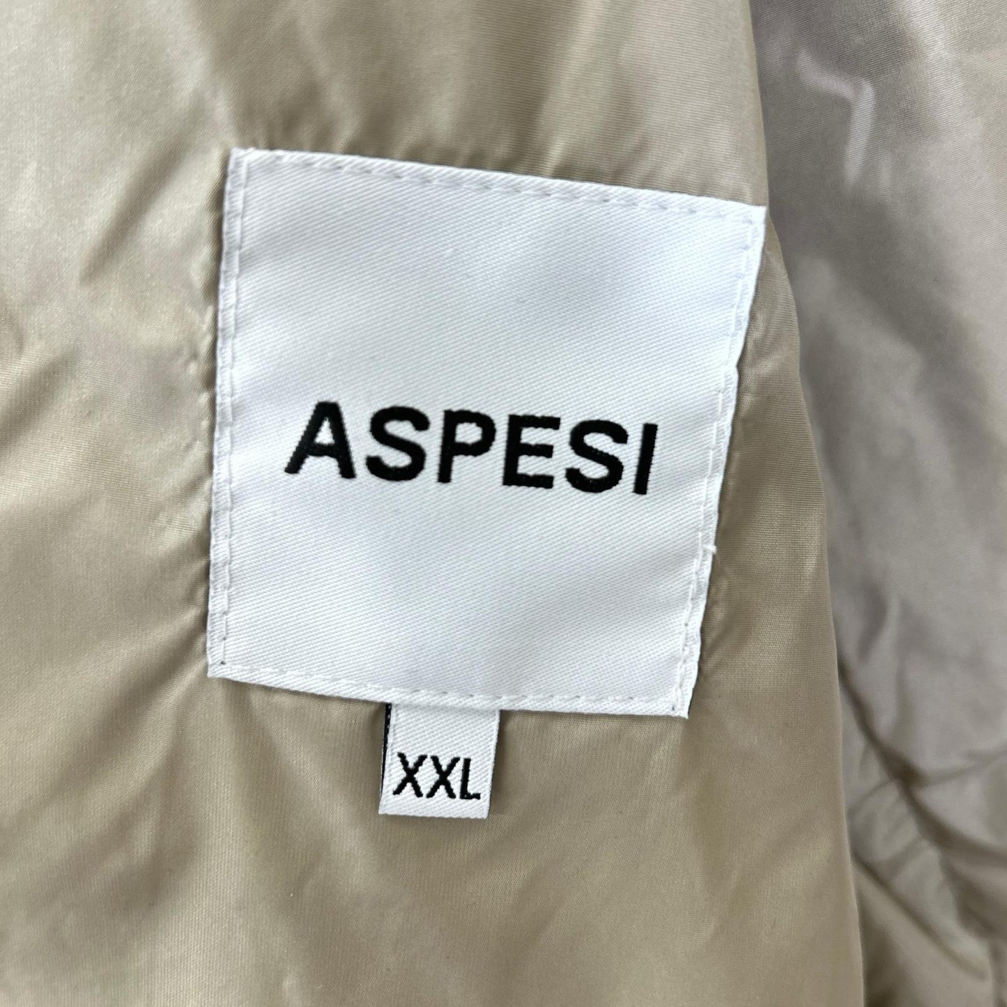 ASPESI Beige Nylon Mini Field Jacket Size XXL