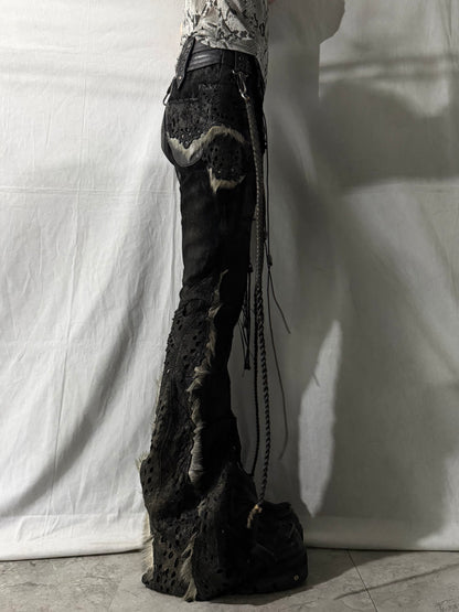 1vfudie S12 Distressed Leather Pants