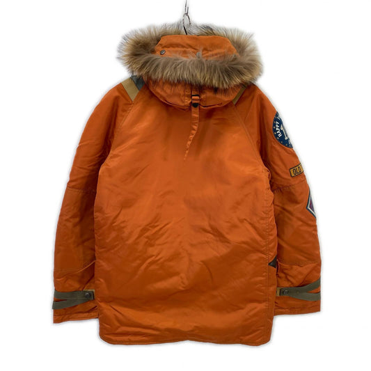 AVIREX Orange Nylon N-3B Wappen Flight Jacket Size L