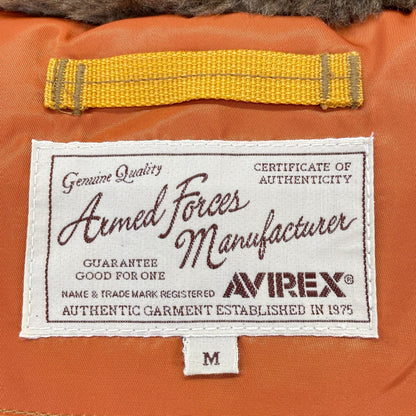 AVIREX Orange Nylon N-3B Wappen Flight Jacket Size L