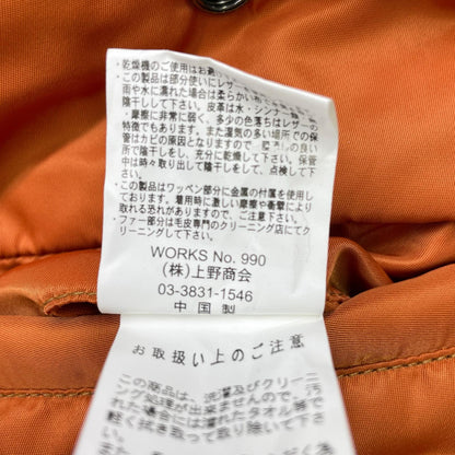 AVIREX Orange Nylon N-3B Wappen Flight Jacket Size L