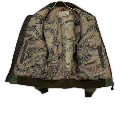 AVIREX Khaki Nylon MA-1 Wappen Modified Bomber Jacket Size M