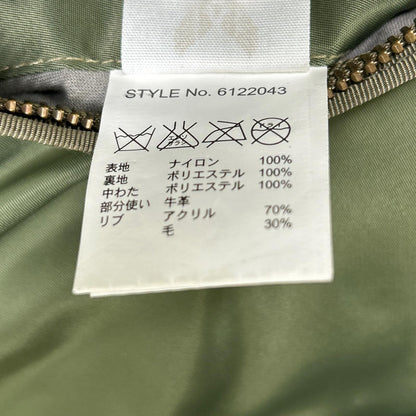 AVIREX Khaki Nylon MA-1 Wappen Modified Bomber Jacket Size M