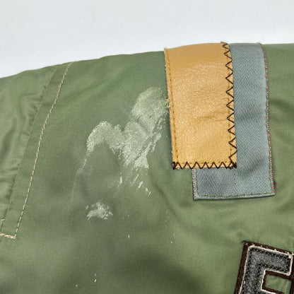 AVIREX Khaki Nylon MA-1 Wappen Modified Bomber Jacket Size M