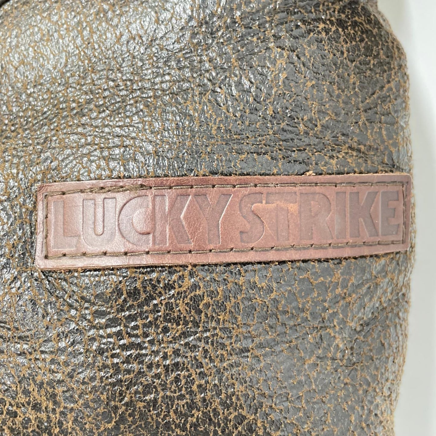 Lucky Strike Brown Leather B-3 Mouton Jacket Size M