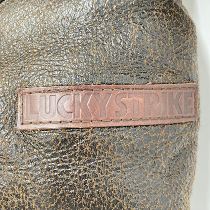 Lucky Strike Brown Leather B-3 Mouton Jacket Size M