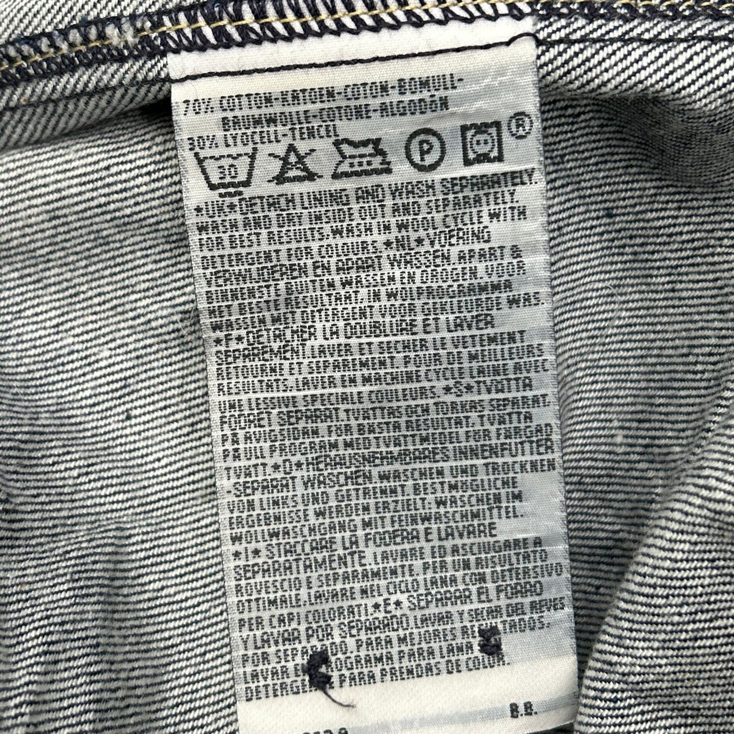 LEVI'S Indigo 00s ENGINEERED Lined Denim Coat Size M