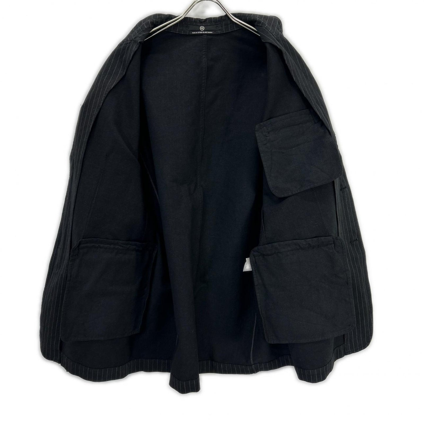 STONE ISLAND 00s Grey Pinstripe 3B Blazer