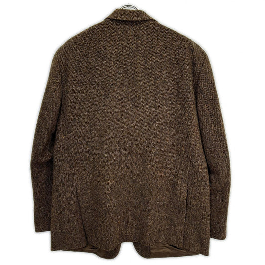 Harris Tweed 3-Button Tailored Blazer Brown